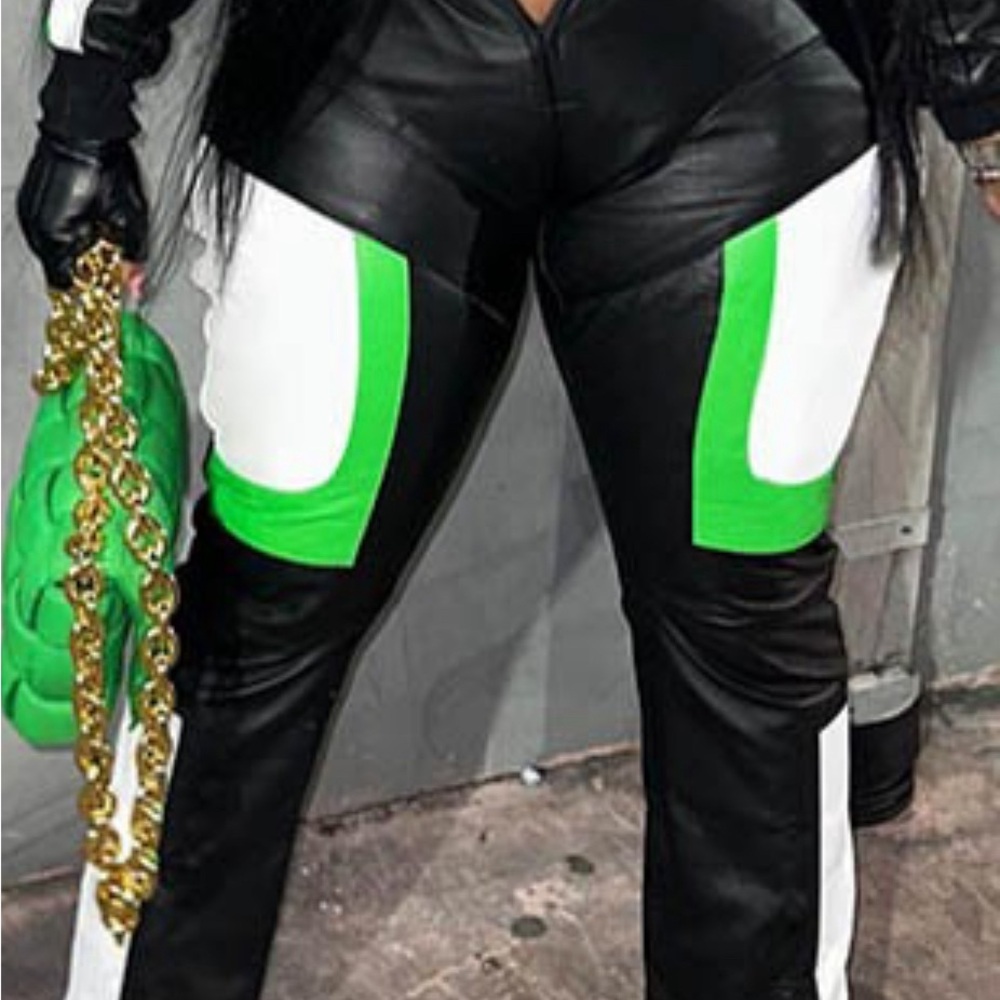 Black and Green Women's Pants